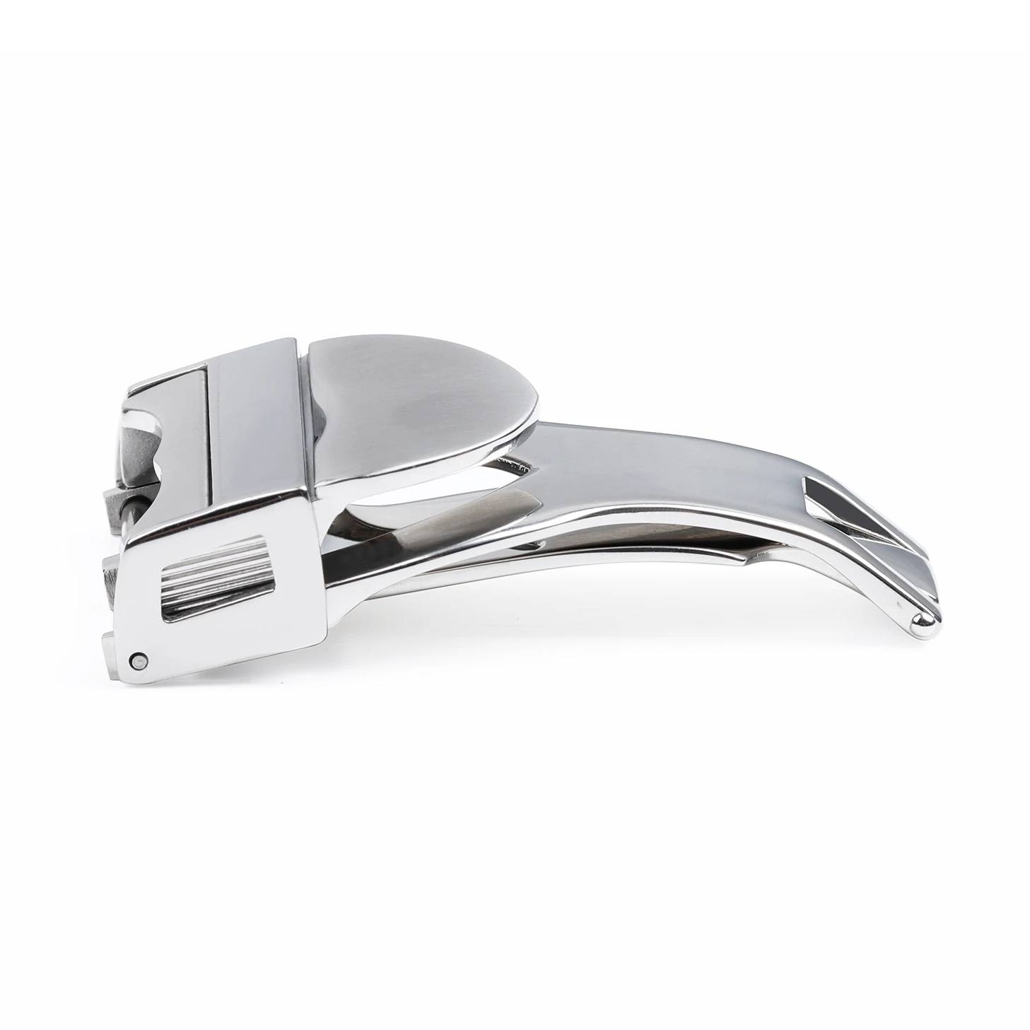 SCHIK 18mm Folding Watch Clasp for Tudor Black Bay 316L Stainless Steel Silver Buckle Rubber/Silicone Watchband Accessory