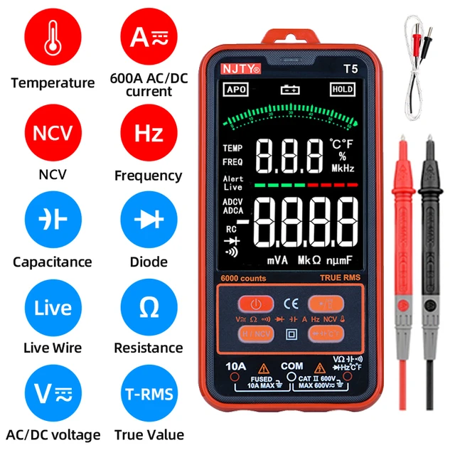 Multimètre numérique professionnel, SZ301, SZ302, voltmètre automatique,  AC, DC, 220V, haute tension, puzzle, diode, testeur NCV - AliExpress