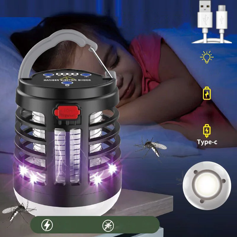 Led Mosquito Killer Lamp Electric Fly Repeller Indoor Garden Light Bug Usb Ricaricabile Outdoor Portable Camping Lantern O1
