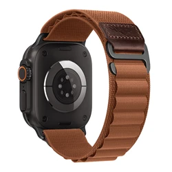 Elegant Alpine Loop Leather Watch Strap Bracelet - 42 44 45 49 S11 - 46mm (Terracotta)