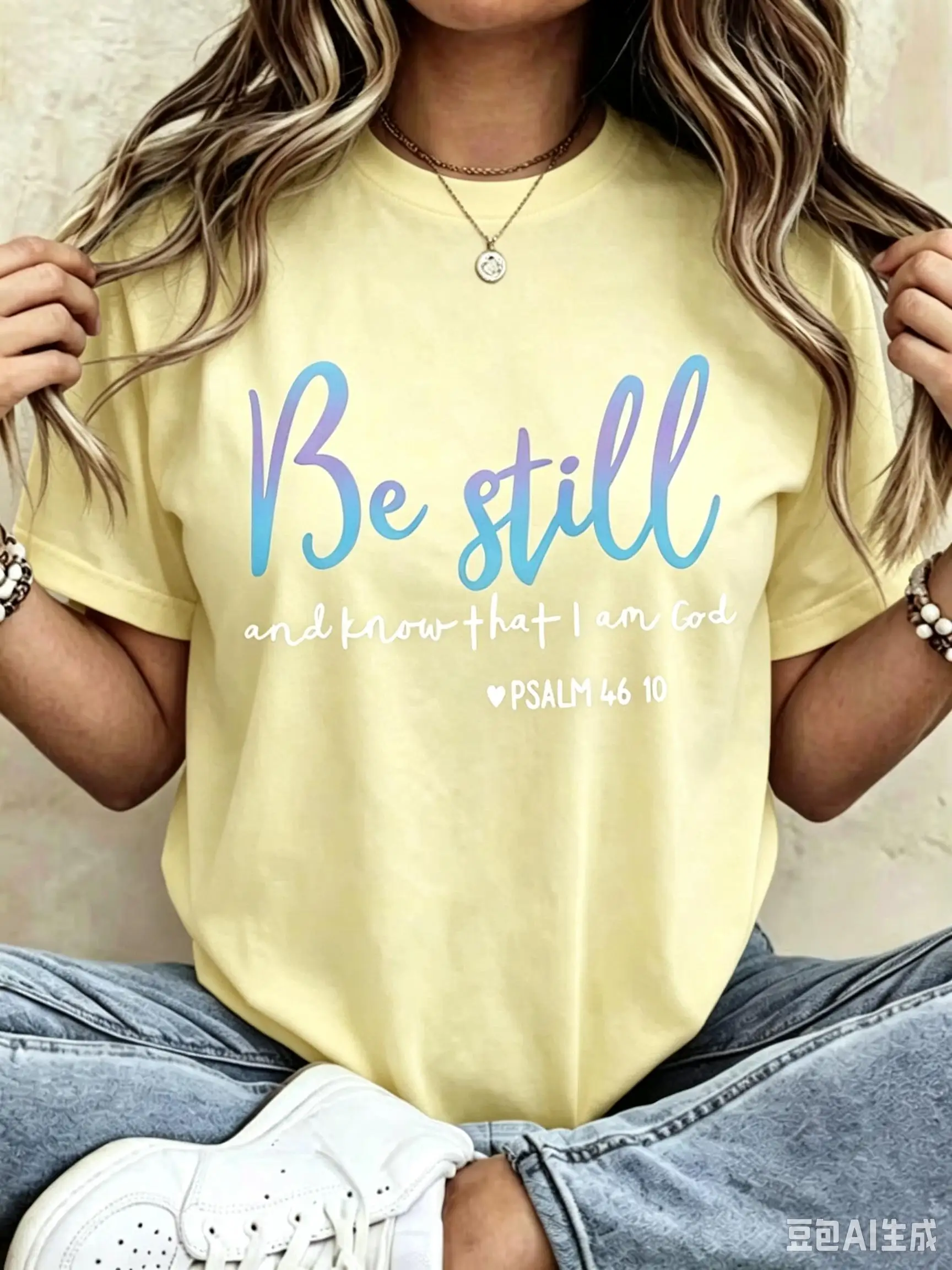 Be Still And Know That I Am God Women's T-Shirt Be Still Know Short Sleeve Crew Neck Casua