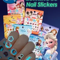 Disney Girls and Children's Nightglow Nail Stickers Ice and Snow Romance Princess Elsa Nail Stickers Cartoon Sticker Toys