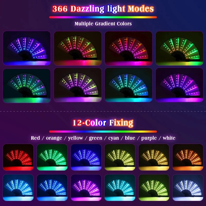 LED Folding Hand Fan – RGB Light Fan with Remote for Party & Dance Sd4bf1005fd724c5f9c9986b2b6b33250p