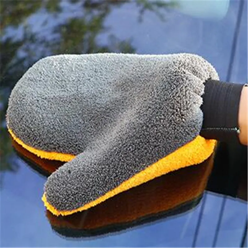 

1Pc Coral Cashmere Car Wash Glove Auto Car Microfiber Cleaning Water Absorption Wash Tools Car Accessories Car cleaning tools