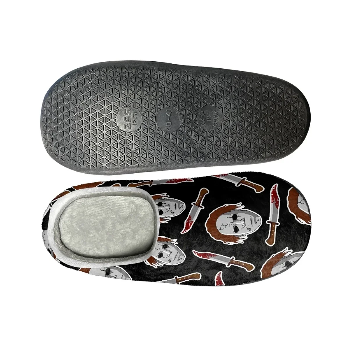 Winter Casual Comfortable Women Slippers Horror Movie Print Couples Footwear Drop Ship Autumn Winter Warm Men's Cotton Slipper