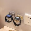 No Drill Wall Mount Watch and Jewelry Storage Rack, Clear Plastic, Double Compartmentary Charging Stand, For Apple Watch 5