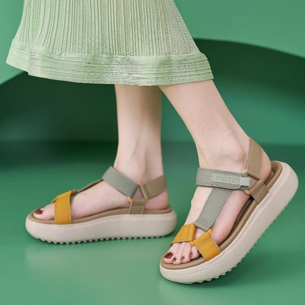 Sandals for Women's 2026 Summer New Lightweight Sandals for Casual Sports Comfort Thick Bottom Large Platform Womens Shoes - 3