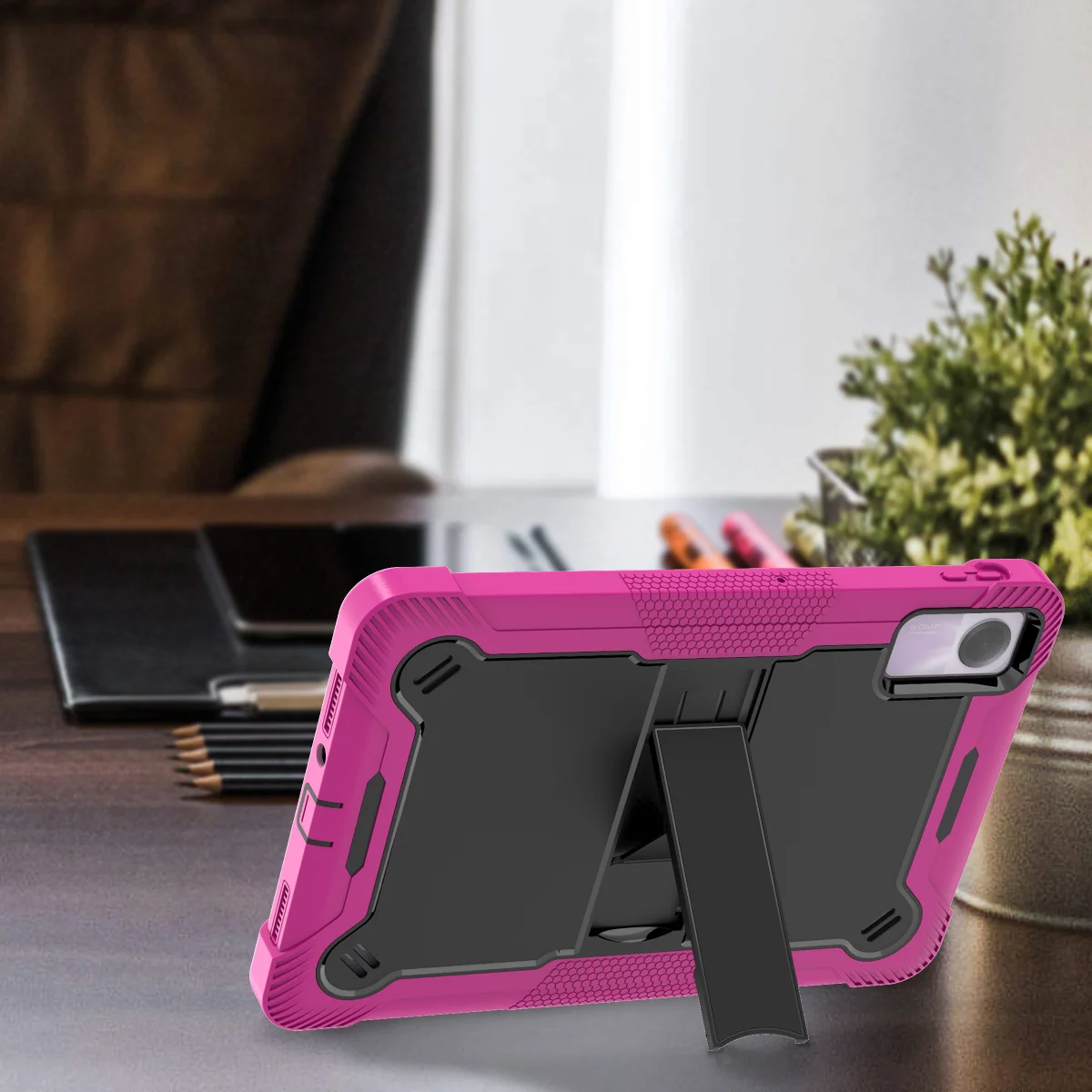 Durable Armor Kickstand Case with Triple-Layer Protection and Versatile Compatibility