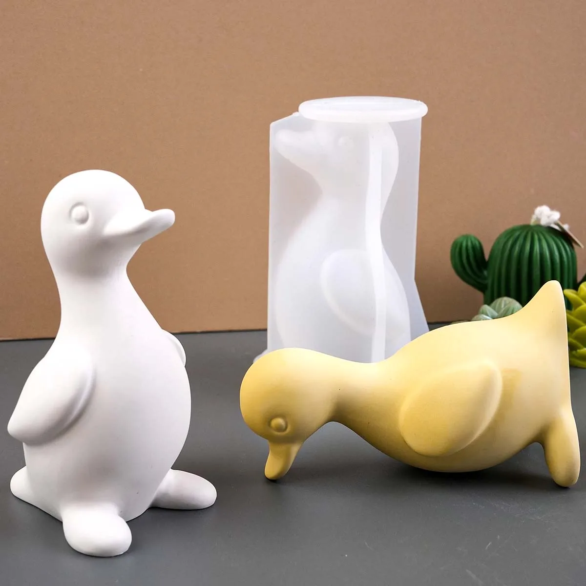 3D 오리 실리콘 양초 금형 DIY 동물 장식품 공예품 아로마 테라피 비누 석고 수지 주조 금형 홈 장식 용품 만들기