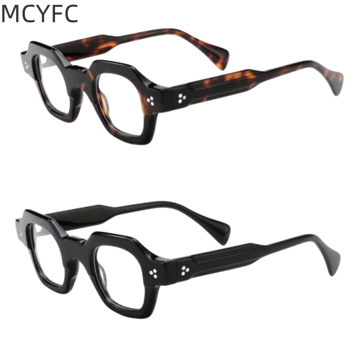 

MCYFC Vintage Square Glasses Frame Acetate Presbyopia Glass Retro Fashion Computer Mens Full Rim Eyeglasses