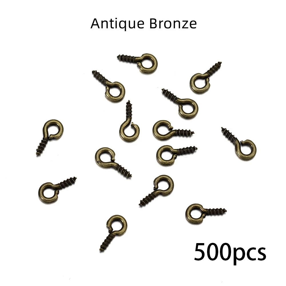 300/500 Stück Mini-Schraubenanhänger Eyepin Schlüsselanhänger HookThreaded Pin Fitting DIY Schmuck Armband Halskette Herstellung Zubehör – Detail 5