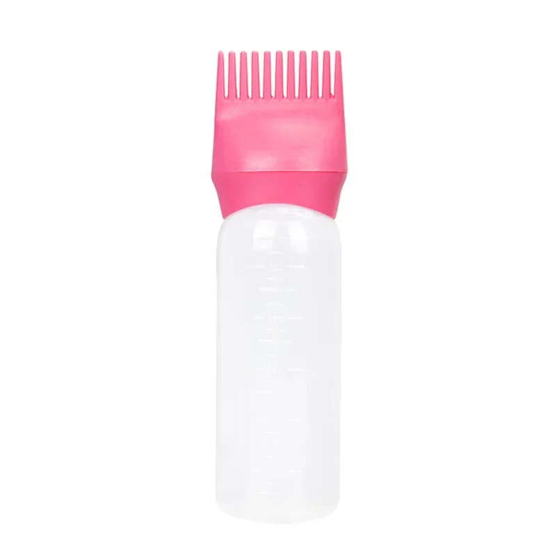 Hair Oil Applicator Bottle Hairdressing Shampoo Bottle Hair Dye Refillable Comb Roots Massage Comb 5 Colors