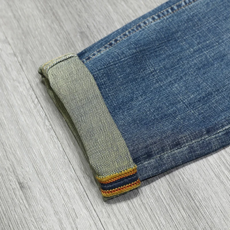 Light Luxury Embroidered Trendy Brand Distressed Jeans For Men'S 2024 New Trend Slim Fit Straight Leg Casual Loose Denim Pants