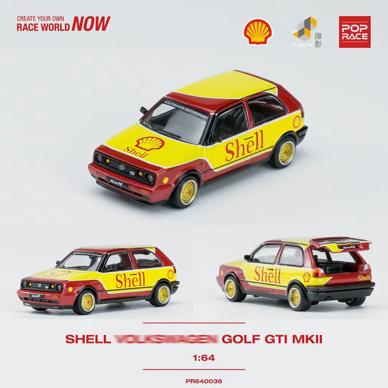 

PreSale PopRace 1:64 Golf GTI MK2 SHELL Diecast Diorama Model Collection Miniature Carros Toys