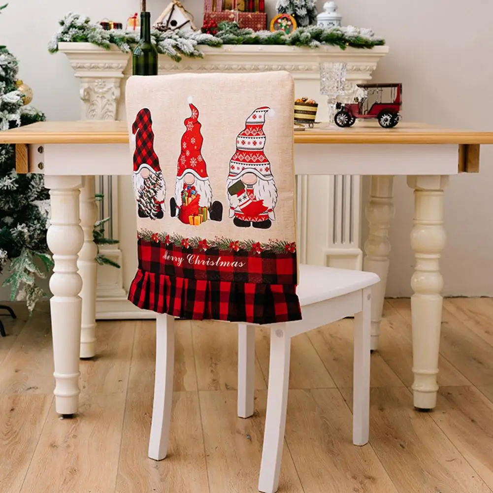 

Decorative Chair Cover Christmas-themed Chair Seat Covers Exquisite Patterns Wear-resistant Non-fading Decorations for Dinner