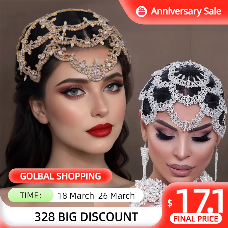 

HP480 Elegant Bridal Rhinestone Headpiece Flower Shaped Women's Wedding Hair Accessories Pageant Bride Headdress Women Headband