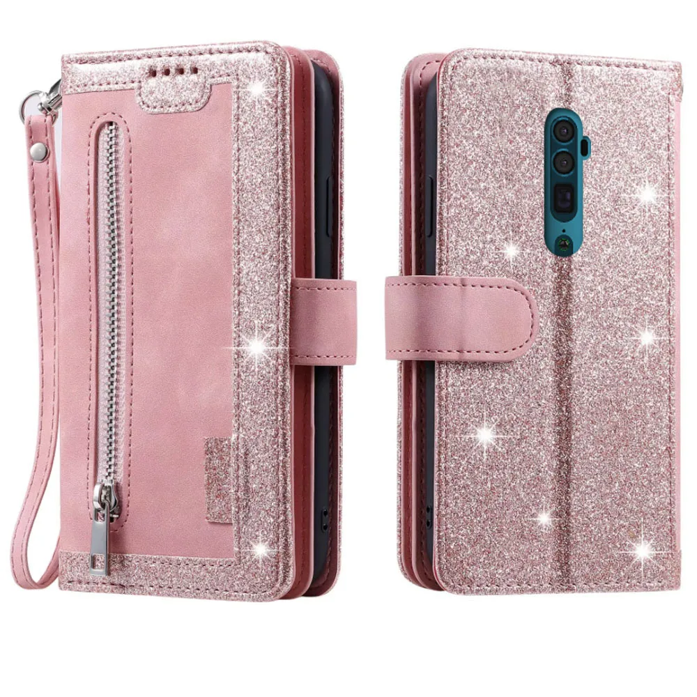 Luxury Zipper Wallet Case with Card Slots & Wrist Strap for Smartphones - Carnival Edition