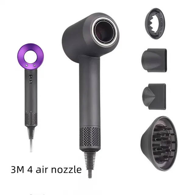 Leafless Hollow Electric Hair Dryer 220V/110V Household Negative Ion Fast Drying Strong Constant High-power Electric Hair Dryer 3M 4 air nozzle
