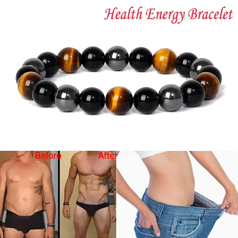 New Tiger Eye Stone Bead Couple Bracelets for Women Magnetic Hematite Bracelets Men Health Care Magnet Help Weight Loss Jewelry
