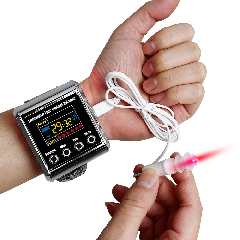 Household 650nm Laser Physiotherapy Wrist Diode LLLT for Diabetes Hypertension Treatment Diabetic Watch Laser Sinusitis Therapy