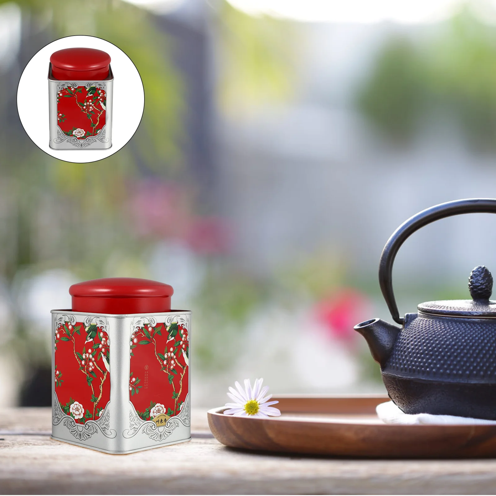 

Besportble Tea Canister Airtight Loose Tea Canisters Metal Tinplate Empty Tins Chinese Style Tea Caddy Jars Coffee Tin Dry