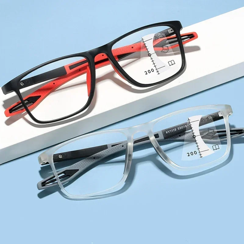 TR90 Anti-blue Light Multifocal Reading Glasses Men Women Progressive Near Far Eyewear Ultralight Sports Farsight Eyeglasses Reading Glasses