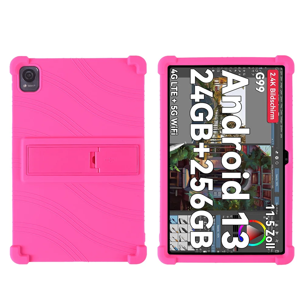 Soft Silicone Shockproof Protective Tablet Case with Adjustable Stand - Kids Safe Cover