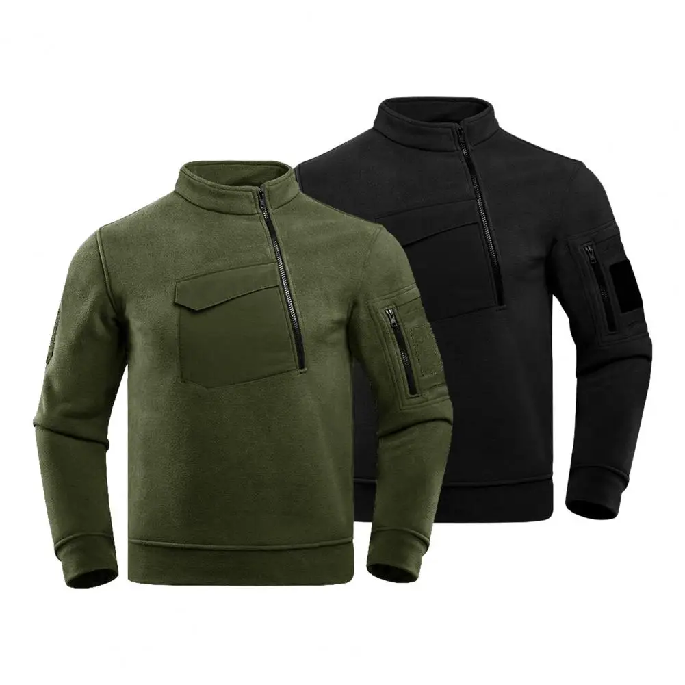 

Long-sleeved Men Sweatshirt Long Sleeve Men Sweatshirt Men's Thickened Fleece Lining Sweatshirt Warm Windproof for Autumn
