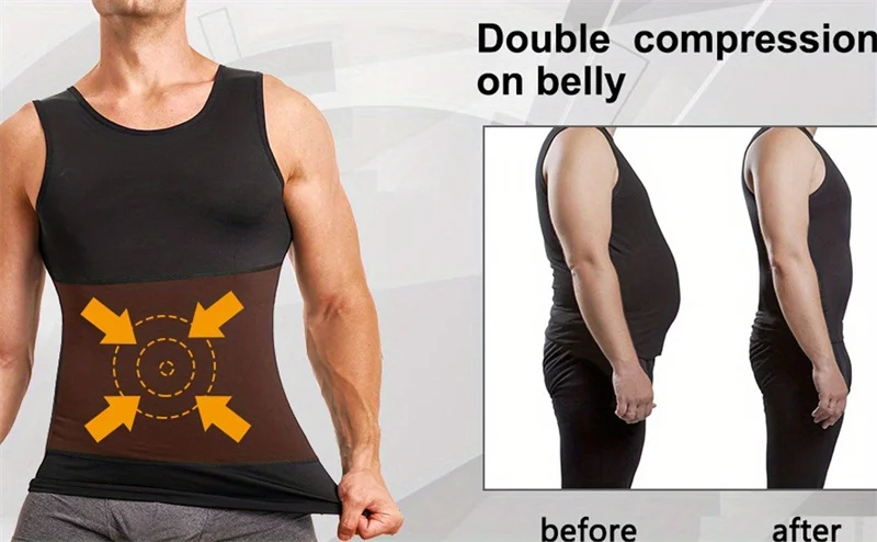 Description Picture 5 of itemMen's Compression Tummy Control Body Shaper Tank Top Vest Undershirt Tops All Season Shaping Sweatshirt