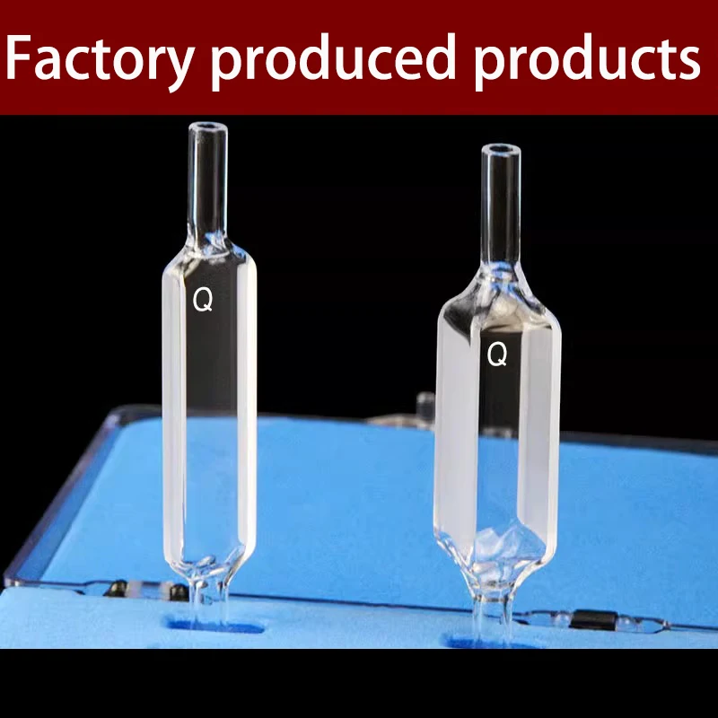 1pcs 10mm Quartz Flow Cuvette Cells Pool 1mm Two-way Light Fluorescence 2mm Four-sided Light Transmission Integrated Molding