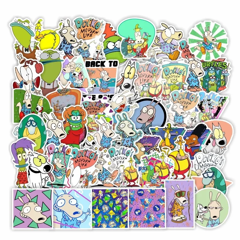 10/25/50pcs Funny Drama Rockos Modern Life Stickers Waterproof Cartoon Film Decorative Decal