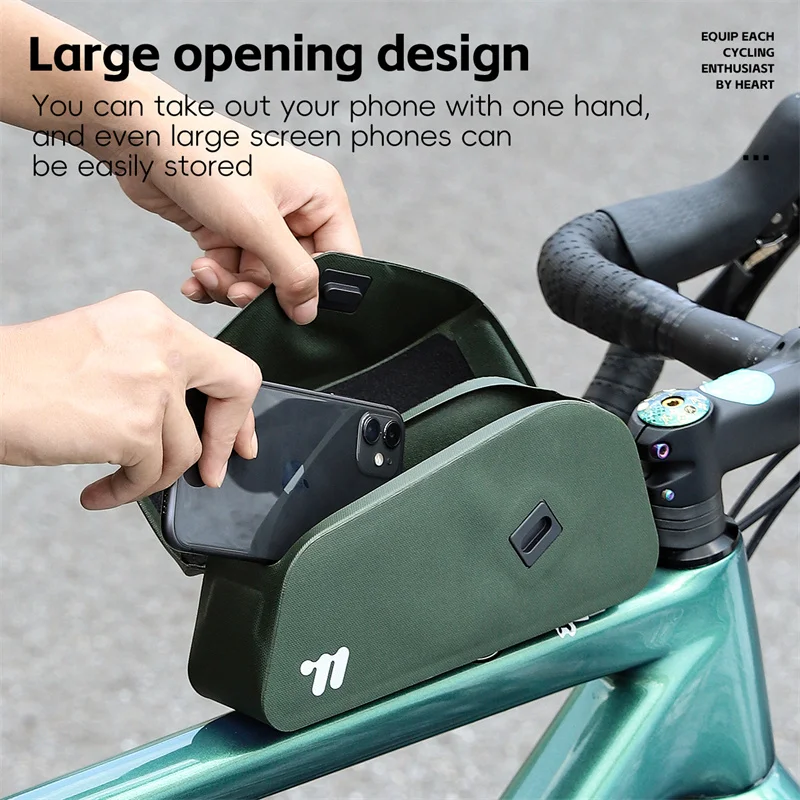 WEST BIKING Bicycle Magnetic Lid Top Tube Bag With Bolts Mounted & Straps MTB Road Bike Waterproof  Front Frame Structured Bag 2
