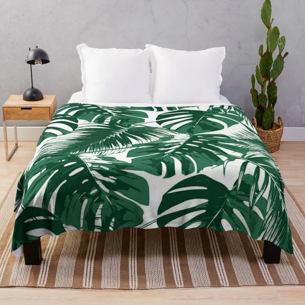 

Tropical Leaves Throw Blanket Plush bed plaid blankets and throws Stuffeds Blankets