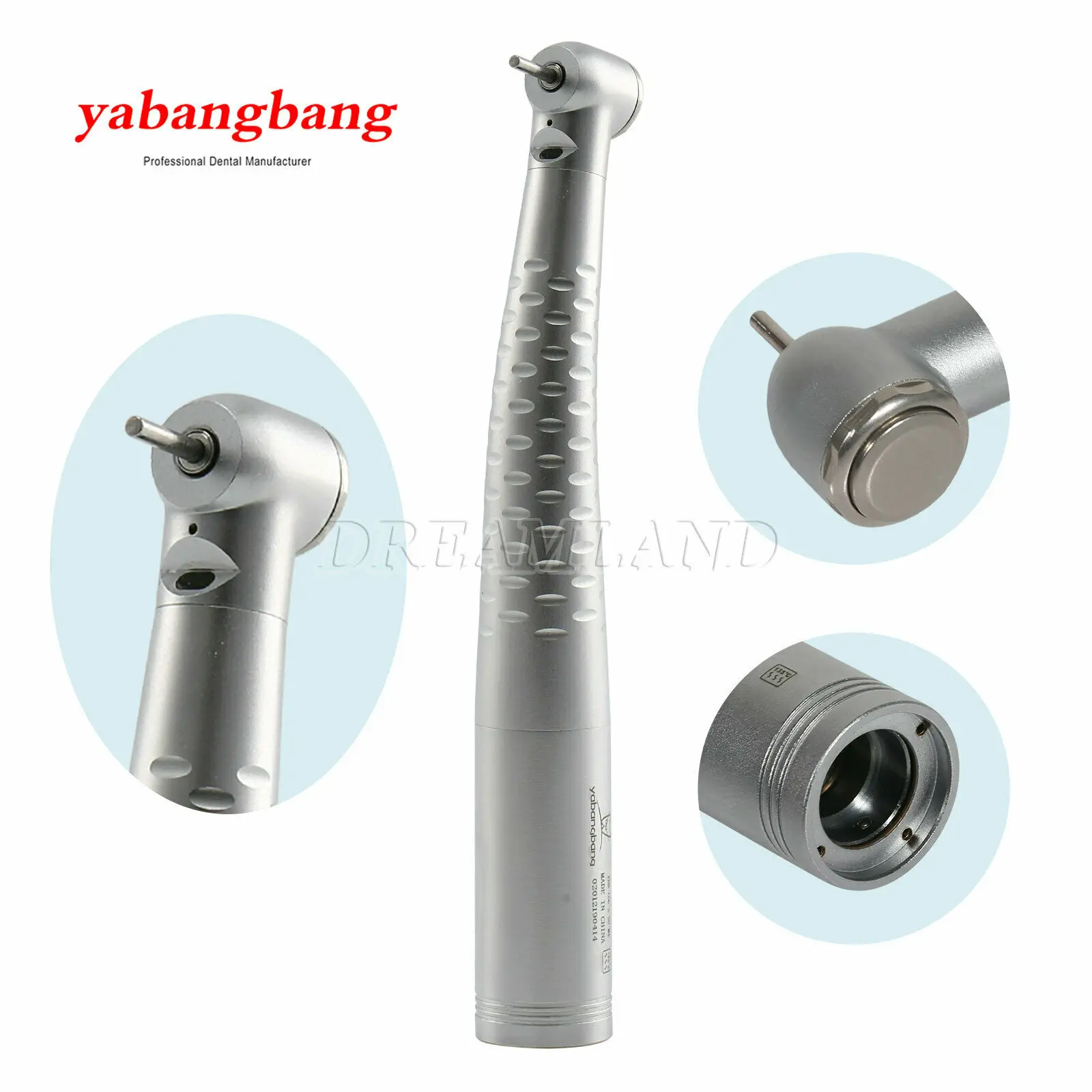 

Dental LED Fiber Optic High Speed Handpiece Standard Head Push Button Turbine Fit 4/6Hole Quick Coupler