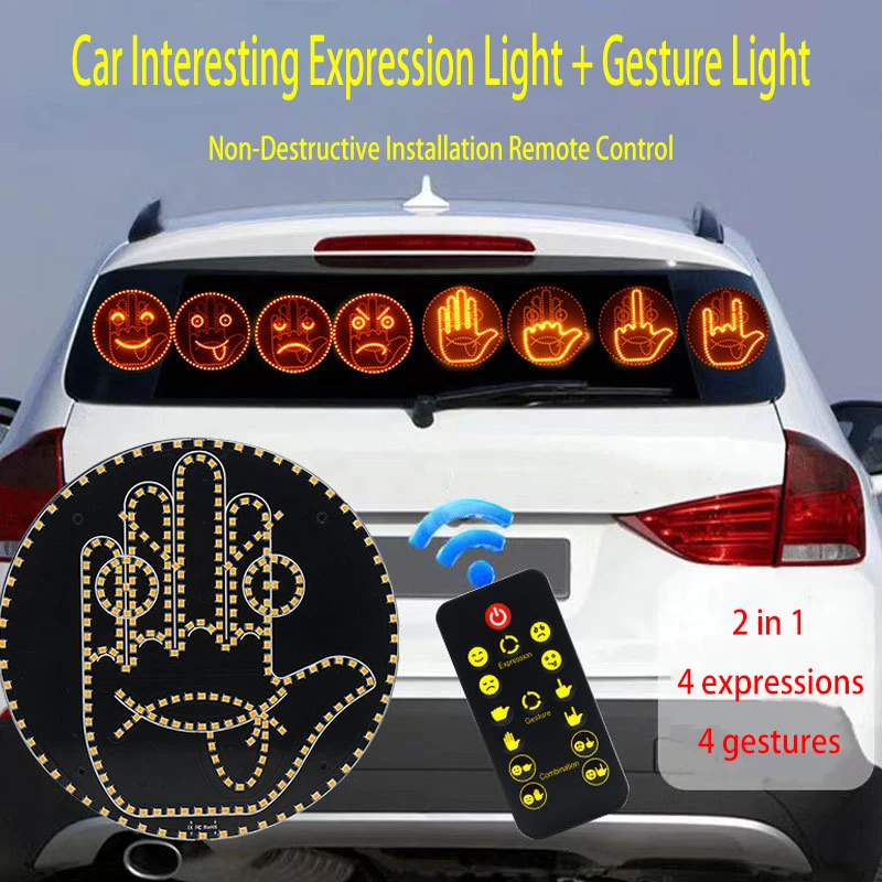 Auto Finger Expression Light Telecomando Illuminazione A Led Gesture Light Road Rage Dito Medio Gesto Palm Light Accessori