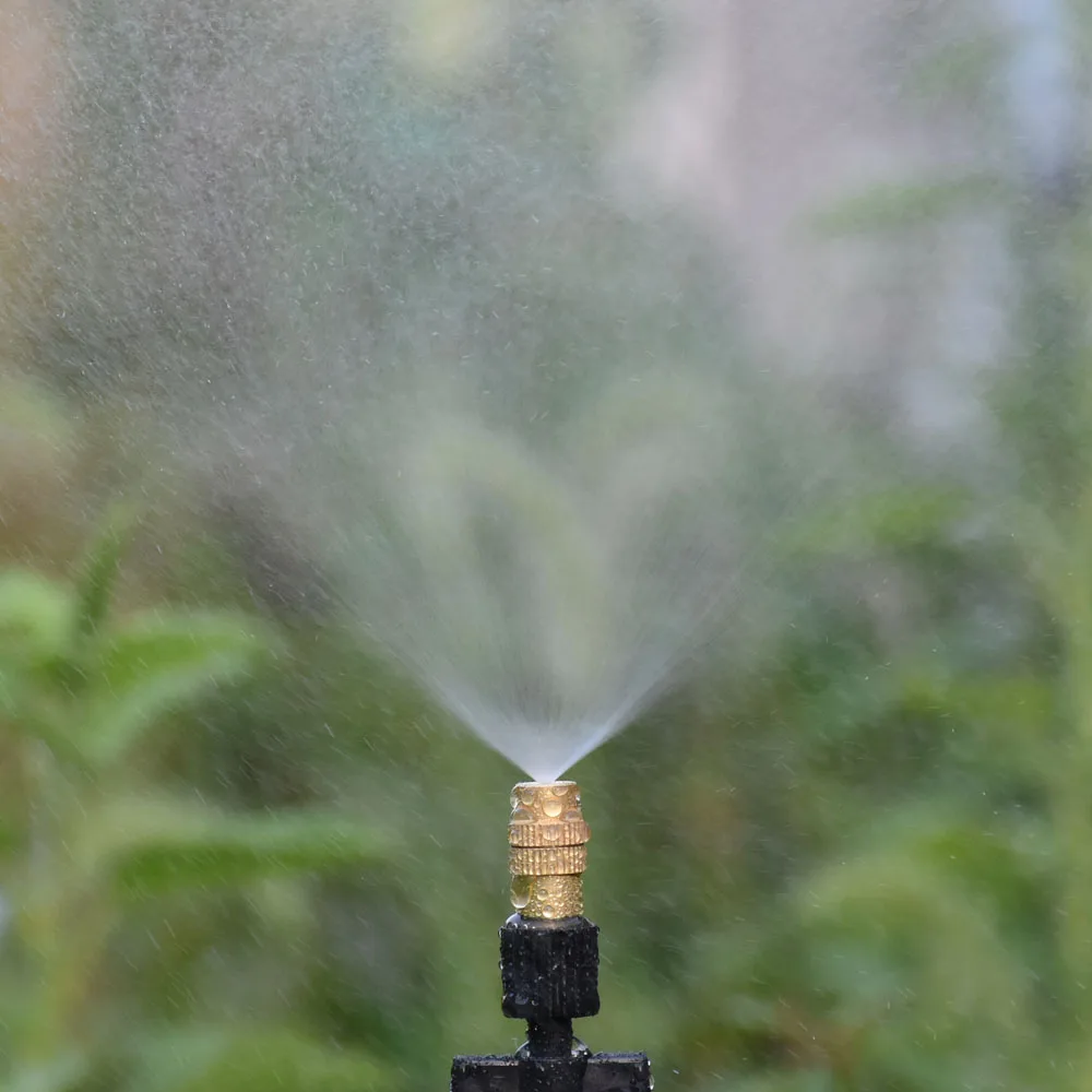 15-250Pcs Micro Drip Irrigation Misting Brass Nozzle Garden Spray Cooling Parts Copper Sprinkler with Thread Barb Tee Connector 2
