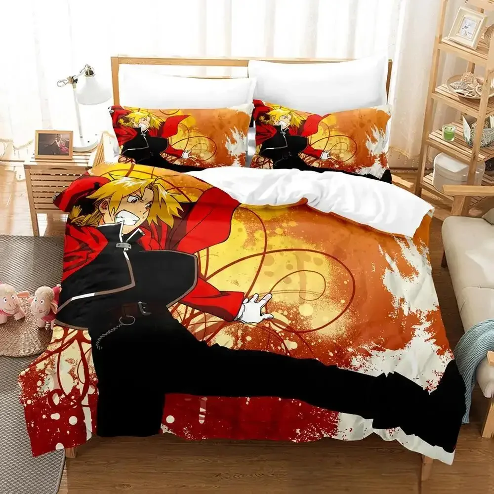 Fullmetal Alchemist Bedding Set Single Twin Full Queen King Size Bed Set Adult Kid Bedroom Duvet Cover Sets 3D Print Anime Bed