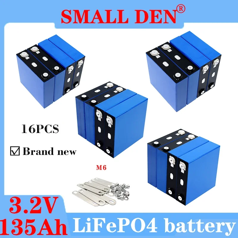 3,2V 135Ah Lifepo4 Wiederauf Ladbare Batterie 3C Lithium-Eisen-Phospat-Zellen Diy 12V 24V Elektroauto Boot Rv Solarsp Eicher