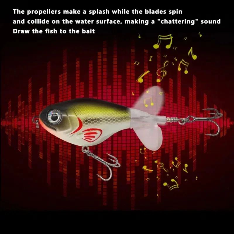 Description Picture 5 of item1pc Topwater Fishing Lure 11g/16g Whopper Popper Wobbler Artificial Hard Bait Bass Popper Soft Rotating Tail Fishing Tackle