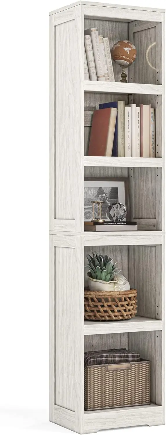 

5-Shelf Bookcase, Narrow Bookshelves Floor Standing Display Storage Shelves 68 in Tall Bookcase Home Decor Furniture for Office