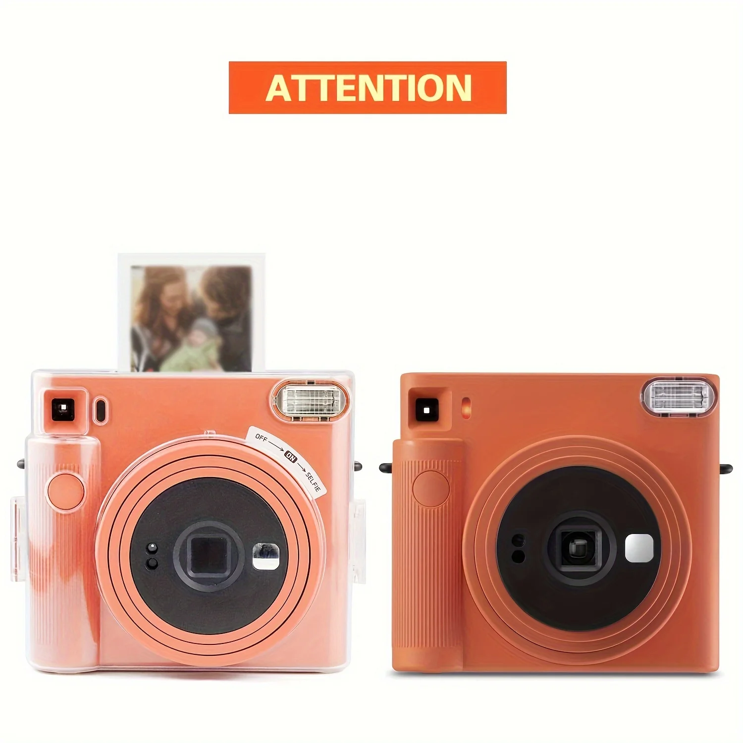 1pc Camera Case for Fujifilm Instax Square SQ1 Instant Camera Case Clear Crystal Hard Shell with Adjustable Shoulder Strap storage bags