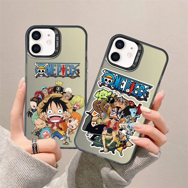 

Luffy One Piece Kawaii двухслойный Iphone15 Pro Max защитный чехол для мобильного телефона милый мультяшный Аниме Зоро мобильный телефон