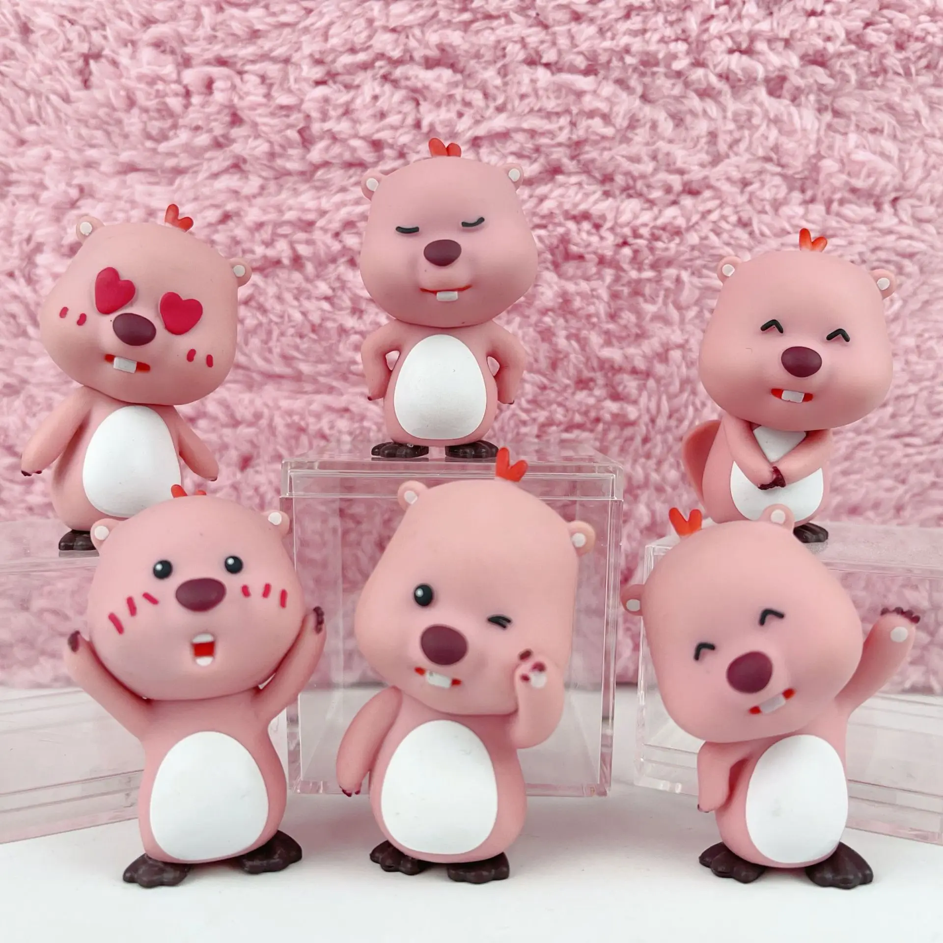 

Zanmang Loopy Ruby Cute Surroundings Little Beaver Doll Cute Figures Animation Peripheral Collectible Ornaments For Girls Gifts
