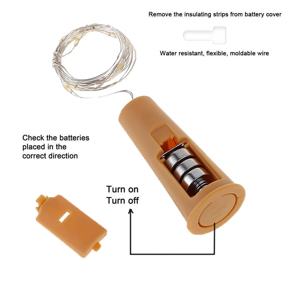 Wine Bottle Lights with Cork 5 Dimmable Modes with Timer 20 LED Bottle Cork Lights Battery Operated DIY LED Fairy String Light led string lights decorative lights string lights led fairy lights wine bottle lights