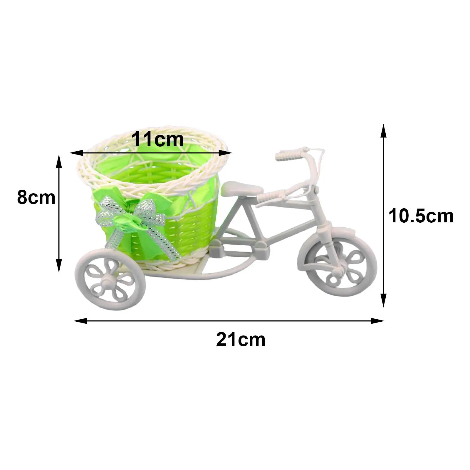 Bicycle Artificial Flower Decor Plant Stand Flower Basket,Desktop Storage Basket, Decorative Ornament, Mini Tricycle for Yard