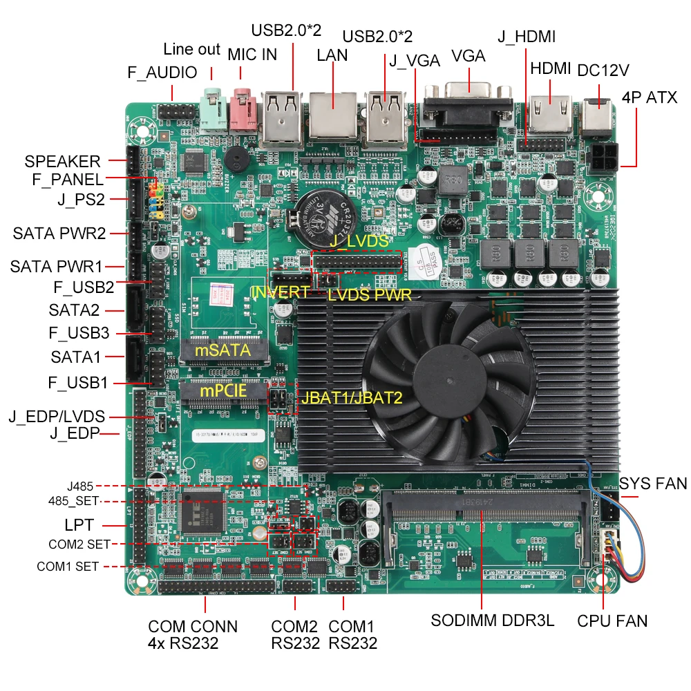 Fanless Industrial Mini PC Intel Celeron 1037U i5-3317U 4x COM RS232 DB9 8x USB HDMI VGA Gigabit LAN Windows XP/7/8/10 Linux IPC 6