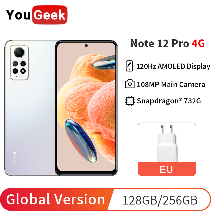 New Xiaomi Redmi Note 12 Pro 4G Global Version Smartphone NFC 108MP Main Camera 120Hz AMOLED Display 5000mAh 67W Turbo Charging