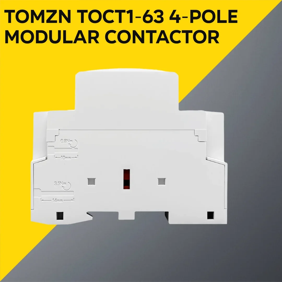TOMZN TOCT1 4P 63A DIN 레일 접촉기 ? 400V AC, 코일: AC/DC 24/110/230V, 접점 구성: 4NO 4NC 2NO2NC 전환형