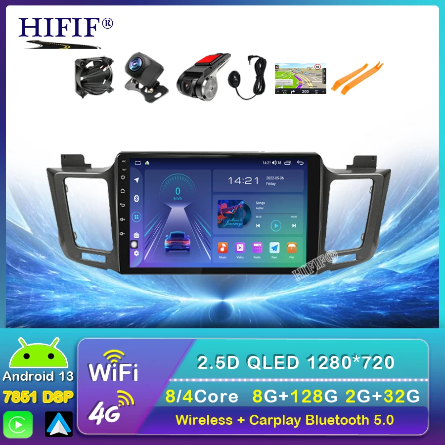 

Android 13 для Toyota RAV4 4 XA40 5 XA50 2012 - 2018 автомобильное радио, мультимедийный видеоплеер, навигация GPS No 2din 2 din dvd