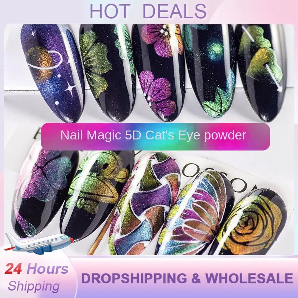Cat Magnet Nail Powder Glitter Nail Shinning Chameleon Holographic Effect Chrome Pigment Dust UV Gel Polish